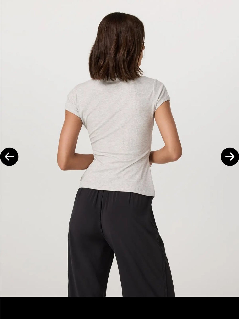 Vuori Pose Short-Sleeve Button up crew neck Top - white heather grey - Picture 2 of 4